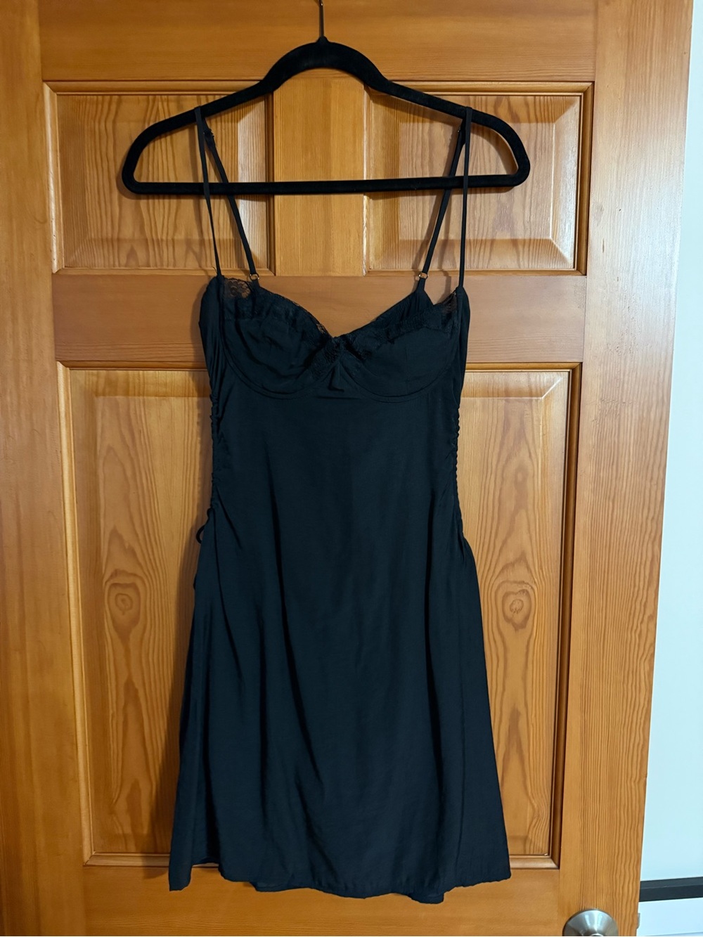 Princess Polly Black Lace-Trim Slip Dress